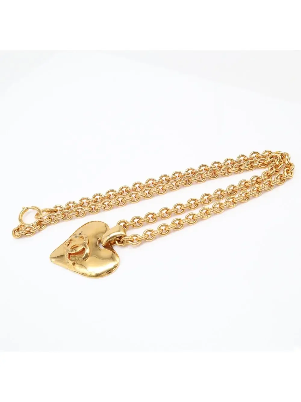 Chanel Cc Logo Heart Pendant Necklace #299522C88B